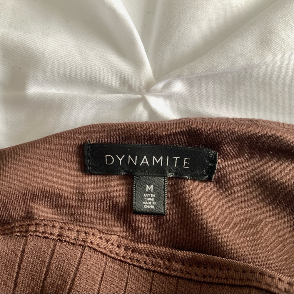 Dynamite cropped square neck top in medium brown - Picture 4 of 6